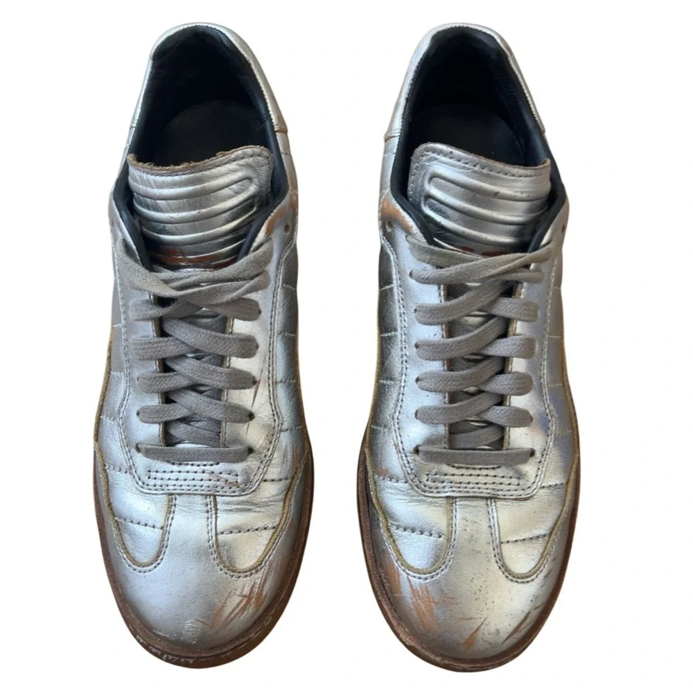 Alexander Wang silver distressed sneaker size EU 38 W‎ 7.5-8